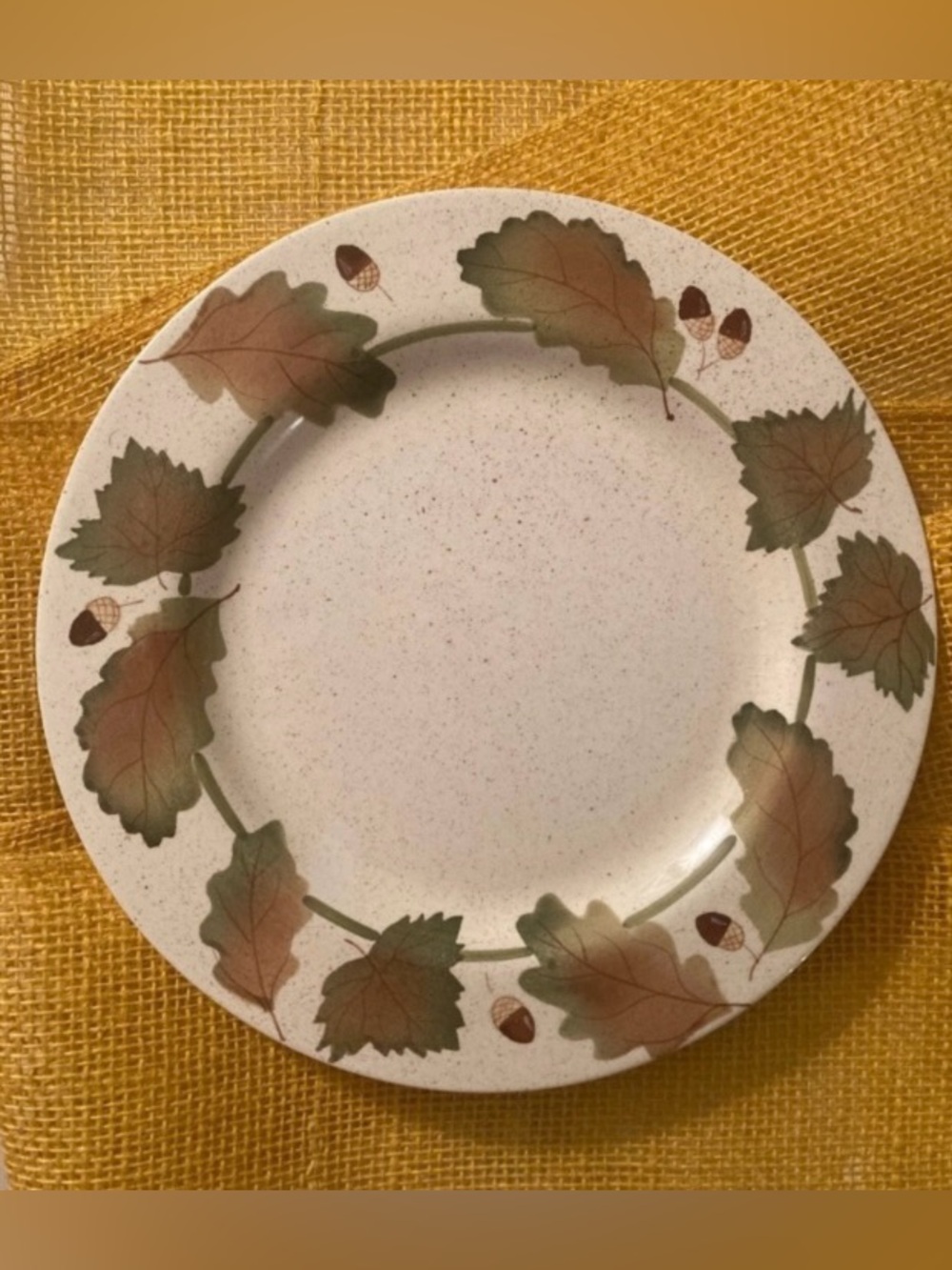 Autumn Leaf Ceramic Dinner Plate - Botanica Handpainted Stoneware Collectible